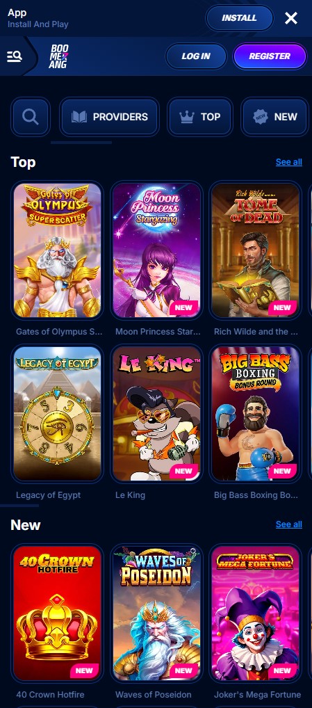 Φρουτάκια του Boomerang Casino σε κινητή συσκευή